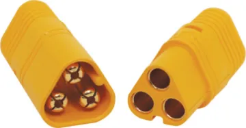 60A 500V MT60 Style High Current DC Connector Ideal for use as battery connectors in high current draw applications such as RC LiPo batteries. Supplied as plug & socket pair. 60A rated @ 500V DC.