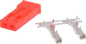 JST Style RCY 2-Way 1.3mm Crimp DC Plug This JST Style RCY 2-Way 1.3mm Crimp DC Plug is widely used in RC hobbies. Includes terminal crimps. For PCB header to suit, see P 5492 or P 5512 2.54mm pitch headers. 2.54mm (0.1") pin spacing Colour: Red. Cable entry: 1.3mm