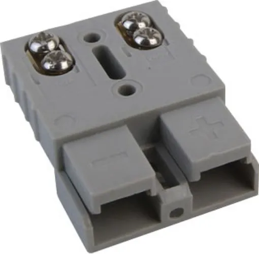 TrailerVision TV-USCHEU.  Allows you to terminate your DC power cabling with simple screw terminals instead of crimped lugs. This SB50 Anderson Style genderless connector is rated to 50A and can be used to quickly terminate cabling anywhere you would normally use an SB50 Anderson connector.