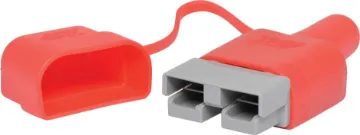 Red Boot and Cover to suit 50A Anderson Plugs Rubber boot cover for 50A Anderson connectors with dust cover to protect the connector from dust and moisture when not in use.