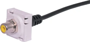 Yellow RCA to Flylead Clipsal Clip-In Mechanism Flylead design for connection with pre-made leads.