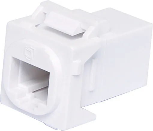 This Cat6 socket is a wallplate mechanism suitable for use with Clipsal type fittings. It is a back to back Cat6 coupler which eliminates the need for any punchdown tools for termination, and can be used with ready made patch cables instead.