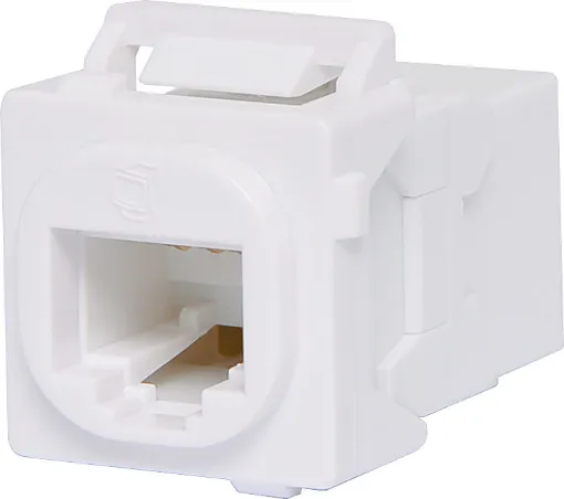 Cat6A ''back to back'' mechanism fro use with pre-terminated or off the shelf cables.  Wall jack will suit commonly used Clipsal data wall plates.