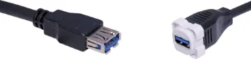 USB 3.0 Clipsal Style Clip-In Mechanism Fitted with USB 3.0 sockets on both ends. 150mm fly lead