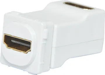 HDMI Back To Back Mechanism 90° Double sided pluggable design for connection with pre-made leads. Suits Clipsal & regular wallplates. HDMI V2.0