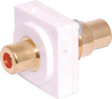 Red RCA to RCA Clipsal Clip-In Mechanism Double sided pluggable design for connection with pre-made leads.
Clipsal Red