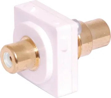 White RCA to RCA Clipsal Clip-In Mechanism Double sided pluggable design for connection with pre-made leads.
Clipsal White