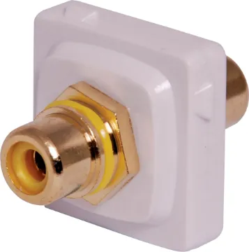 Yellow RCA to RCA Clipsal Clip-In Mechanism Double sided pluggable design for connection with pre-made leads.
Clipsal Yellow