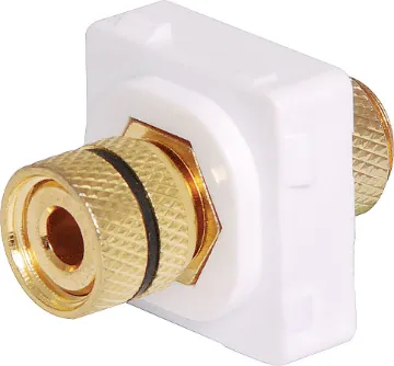 Black Binding Post / Banana Clipsal Clip-In Mechanism Double sided pluggable design for connection with pre-made leads.
Suits clipsal wallplates. Black.