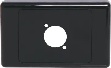 Black Wallplate For D Series Connector Single gang wallplate with both clipsal and hpm covers. Suit any standard dimension "D" series XLR, HDMI, USB, RCA or RJ connectors. Mounting hole spacing 19W x 24Hmm.
