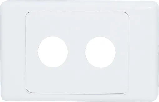 Dual gang wallplate with both clipsal and hpm covers to suit our S4030 to S4035 series of panel lamps.