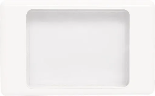 Made from clear plastic, this wallplate can be used in designs which need to have visible monitoring of relay operation, display screens or timers. Two white snap fit covers to suit your installation.