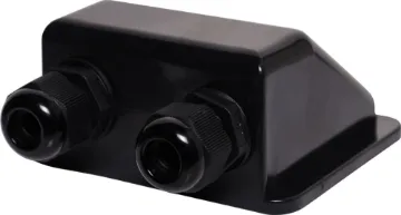 Dual Gland Solar Cabling Entry Point - Black A handy dual gland cable entry point for caravans, campers and vehicles with roof mounted solar panels. Can be surface mounted using silastic or similar weatherproof adhesive. Size: 100W x 88D x 49Hmm.