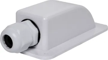Single Gland Solar Cabling Entry Point - White A handy gland cable entry point for caravans, campers and vehicles with roof mounted solar panels. Can be surface mounted using silastic or similar weatherproof adhesive. PG13.5 cable gland with 7.5mm cable entry (prior to tightening). Size: 60W x 112D x 35Hmm.