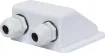 A handy dual gland cable entry point for caravans, campers and vehicles with roof mounted solar panels. Can be surface mounted using silastic or similar weatherproof adhesive. Size: 100W x 88D x 49Hmm.