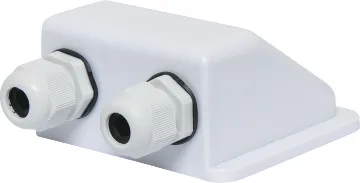 Dual Gland Solar Cabling Entry Point - White A handy dual gland cable entry point for caravans, campers and vehicles with roof mounted solar panels. Can be surface mounted using silastic or similar weatherproof adhesive. Size: 100W x 88D x 49Hmm.
