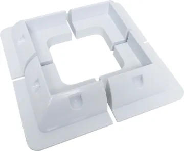Plastic Solar Panel Corner Mount 4pc These tough surface mount brackets offer a way to mount solar panels without penetrating the roof of the caravan. They can be attached using a silastic or similar adhesive.