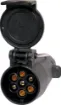 A user wireable 7 Pin round trailer plug. Connects to the trailer with a Large 7 Pin round trailer plug (P8086).
Suitable for use with W4222 7 core trailer cable. 