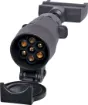 7 pin flat to large 7 pin round trailer adapter. Allows you to connect a trailer with a Large round 7 pin connector to a vehicle with 7 pin flat connector. 