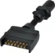 7 Pin Flat to 7 Pin Round Trailer Adapter 7 Pin Flat to Round Trailer Adapter. Allows you to connect a trailer with a 7 pin round connector to a vehicle with 7 pin flat connector.