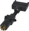 7 Pin Flat to Round Trailer Adapter. Allows you to connect a trailer with a 7 pin round connector to a vehicle with 7 pin flat connector.