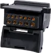 A 12 Pin flat trailer socket. Connects to a 12 pin flat trailer plug (P8096). Suitable for use with 12 core trailer cable.