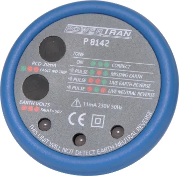 Earth Leakage Detection Tester This device is designed to test a 240V mains power point for correct operation, plus simulate an earth leakage condition to test the Earth Leakage Circuit Breaker (ELCB) or Residual Current Device (RCD) protecting that power point.