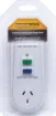 A handy in-line connection residual current detection switch which measures for electrical leakage. 