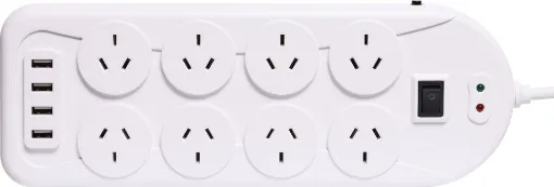 Provides connection for all your appliances with surge protection and 4 way USB charger (max total 3.1A output. 2.1 single port). 