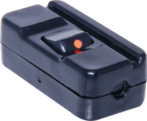Mains cord rocker switch. Suits 3 core or fig 8 two wire cables. Double pole. 240VAC 10A rated.
