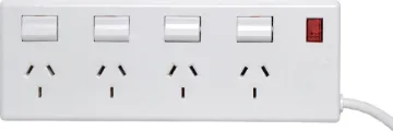 4 Way Switched Mains Power Board Features 10A overload circuit breaker and 1m lead.
Individually switched outlets.