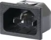 Rated at 10A @ 240V AC. Chassis mount snap-in.
Suits 1mm panel.

Rear connection pins are vertical