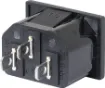 Rated at 10A @ 240V AC. Chassis mount snap-in.
Suits 1mm panel.

Rear connection pins are vertical