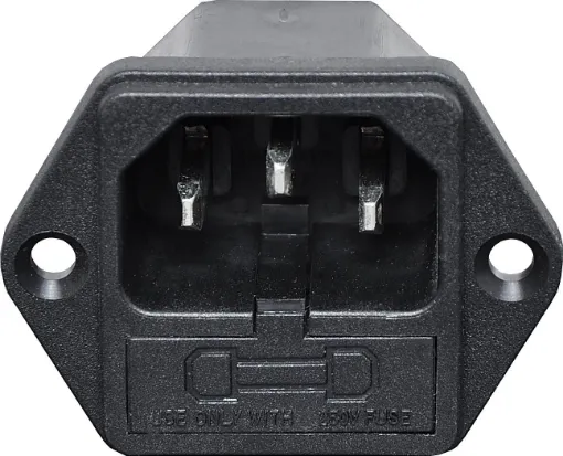 With Fuse Holder
Uses M205 type fuse, with space for a spare.
10A 240VAC