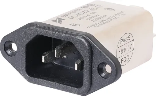 6A 240VAC with EMI Filter. 6.3mm lugs.