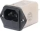 C14 Male Socket Chassis Mount Fused EMI Filter 6A IEC 6A 240VAC  with EMI Filter & Fuse.