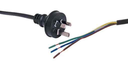 7.5A 3 Pin 2m Bare ends 6.4mm. Energy Authority approved.