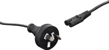 1.8m Figure 8 C7 Appliance 2.5A 2 Pin Black Mains Power Cable 2.5A 2 Pin to Figure 8 plug 1.8m. Energy Authority approved.