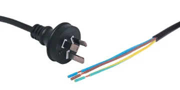 2m 10A 3 Pin Black Bare Ends Mains Power Cable 10A 3 Pin 2m Bare ends 6.4mm. Energy Authority approved.