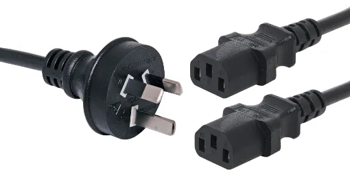 240V 10A Mains lead with dual IEC female connectors. 

2m length. 

Suitable for powering multiple devices from a single power socket.