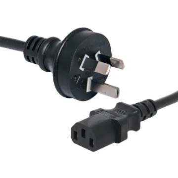 0.75m IEC C13 7.5A 3 Pin Black Appliance Mains Power Cable IEC Female to 3 Pin 0.75m. Energy authority approved