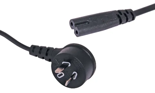 IEC C7 Female figure 8 to 2 Pin right angle mains plug. 2m. Energy authority approved