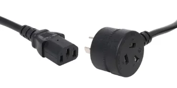 2m 3 Pin Piggyback to IEC C13 Black Extension Power Cable Features a piggyback 3 pin mains plug to IEC plug. Energy authority approved., Typically used to daisychain power in lighting rigs. 10A.