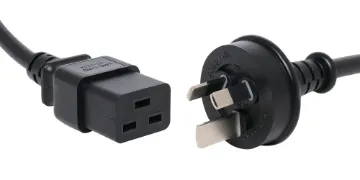 2m IEC C19 15A to 3 Pin Black Appliance Mains Power Cable IEC C19 Female to 3 Pin 2m. Energy authority approved.