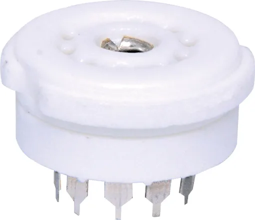 Designed to be mounted on a printed circuit board, these valve sockets have PCB pins.  Retaining clips can be placed over each valve to secure valves in their sockets. Suits 12AX7, 12AT7 (Z1390/Z1389) 