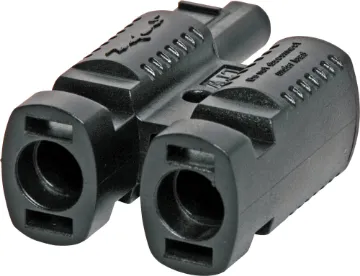 IP67 MC4 Style Solar Panel 30A Dual Line Plug Adapter Dual line plug adaptor designed for use when daisychaining solar panels together.
Water & dust proof - IP67 rated. Commonly used on photovoltaic solar panel arrays. Fully sealed design is suitable for use in exposed installations. 
T 1750 installati