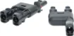 MC4 style dual line plug adaptor designed for use when daisy chaining solar panels together. 