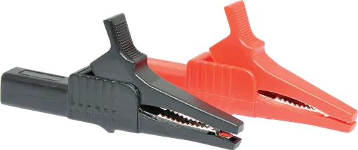 This Banana Plug Crocodile Clips Pair comes with both a red crocodile clip and a black crocodile clip. Simply plug in banana plug probe to make it a crocodile clip connection. 