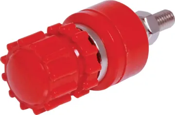 Red 30A 600V Heavy Duty Binding Post Massive 30A @ 600VAC.  Mounting Hole 9.5mmØ. Maximum panel thickness 5mm