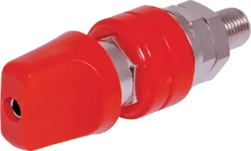 Red 80A Heavy Duty Binding Post 80A heavy duty binding post with 4mm banana socket. 
10mm mounting hole.
Overall dimensions: 24.5 x 71D mm.